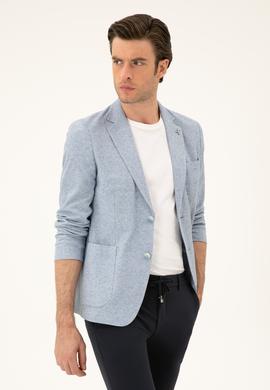 Açık Mavi Slim Fit Pamuk Karışımlı