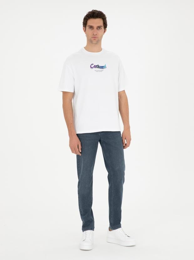Açık Mavi Slim Fit Pamuklu Jean Pantolon