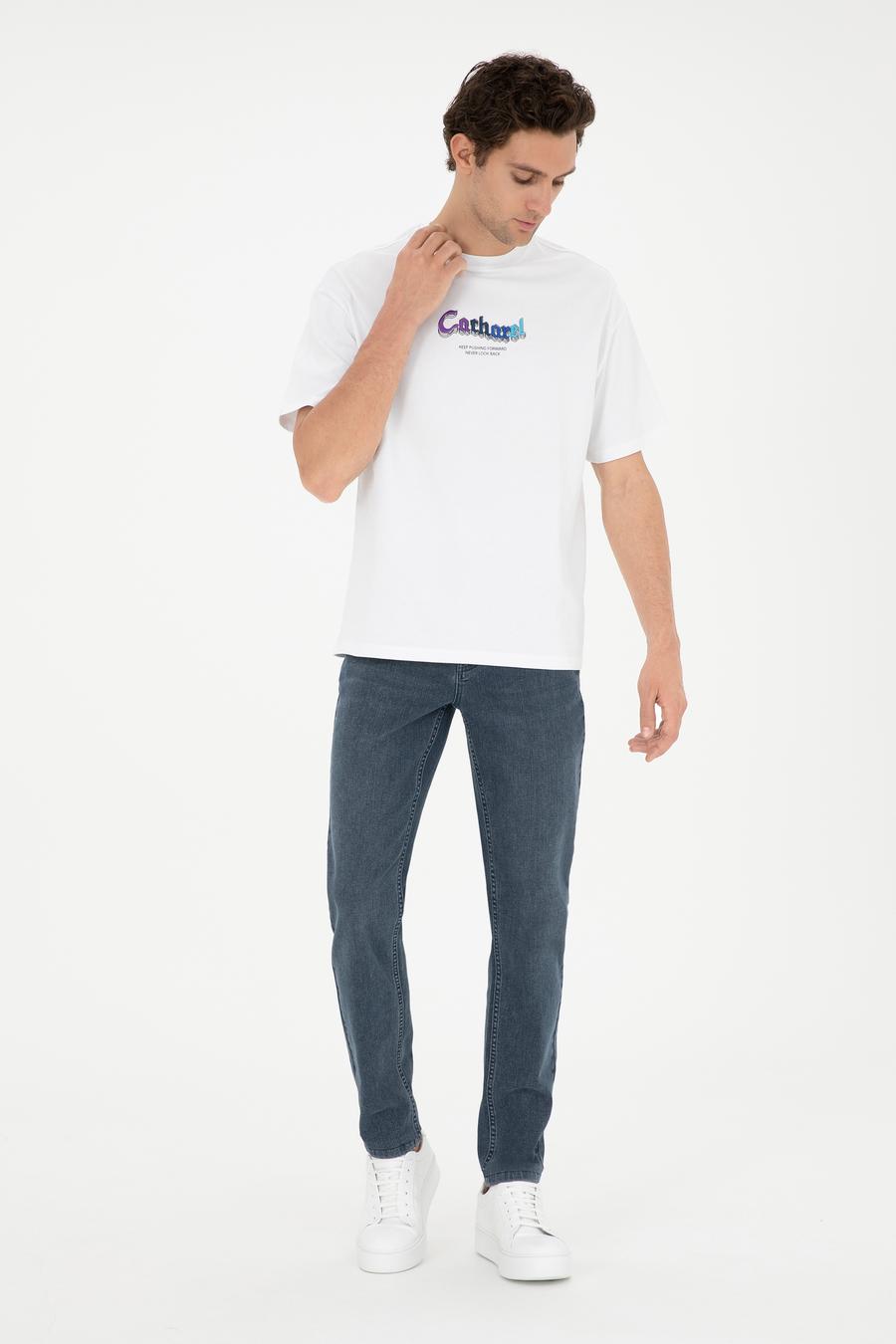 Açık Mavi Slim Fit Pamuklu Jean Pantolon - 50293998072