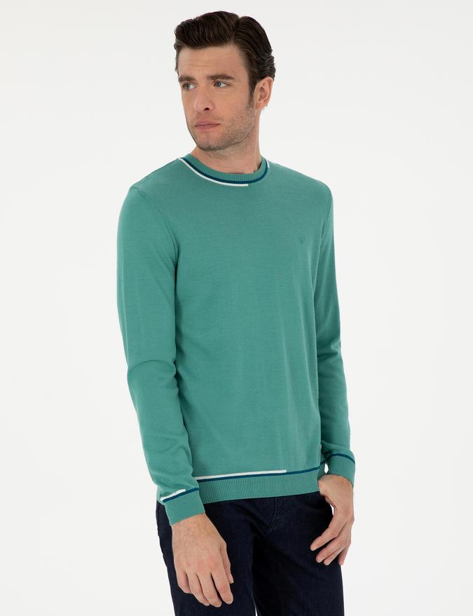 Mint Slim Fit Yün Karışımlı Bisiklet Yaka Triko Kazak