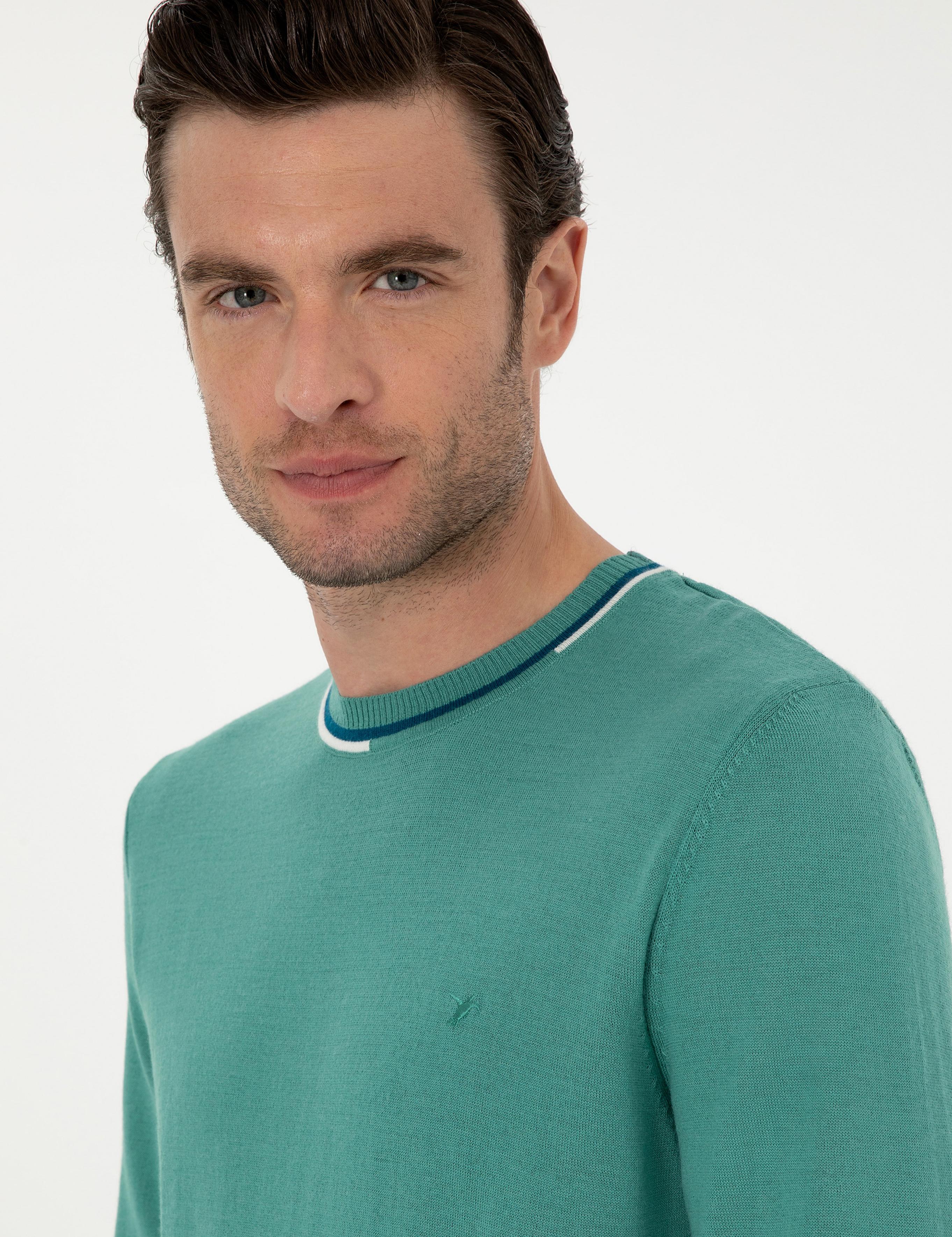 Mint Slim Fit Yün Karışımlı Bisiklet Yaka Triko Kazak - 50271571201