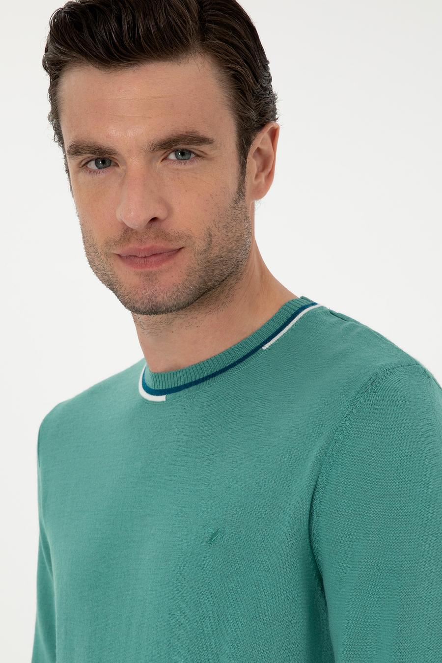 Mint Slim Fit Yün Karışımlı Bisiklet Yaka Triko Kazak - 50271571201