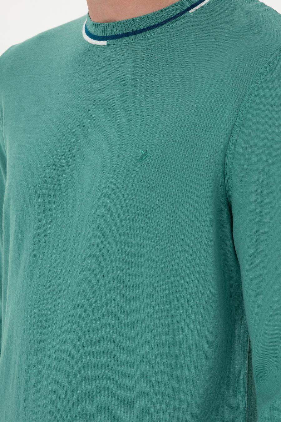 Mint Slim Fit Yün Karışımlı Bisiklet Yaka Triko Kazak - 50271571201