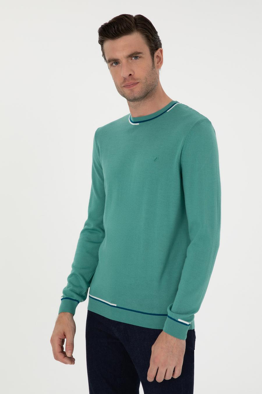 Mint Slim Fit Yün Karışımlı Bisiklet Yaka Triko Kazak - 50271571201