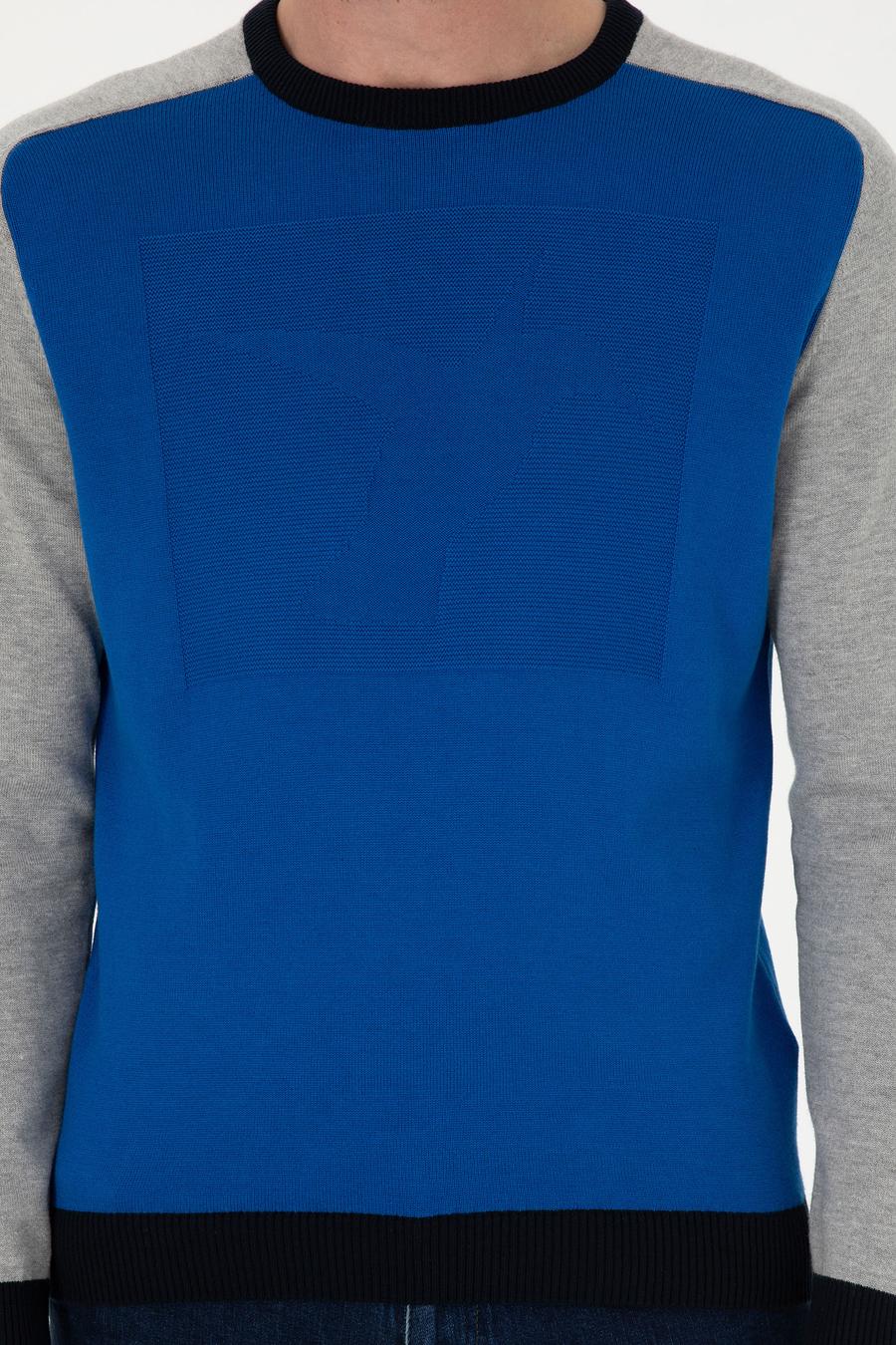 Sax Slim Fit Pamuk Karışımlı Bisiklet Yaka Triko Kazak - 50272470121