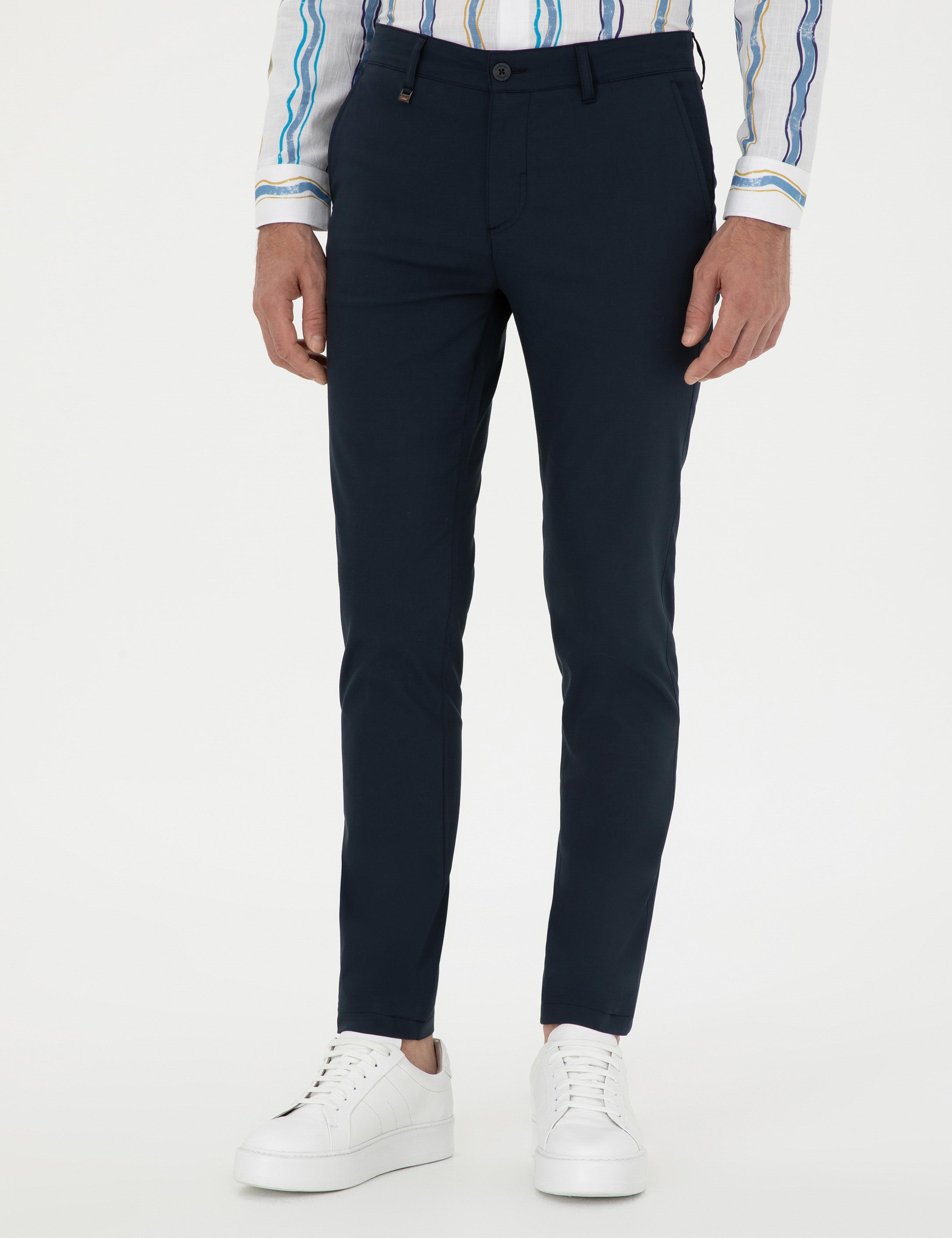Lacivert Slim Fit Kanvas Pantolon - 50287105103