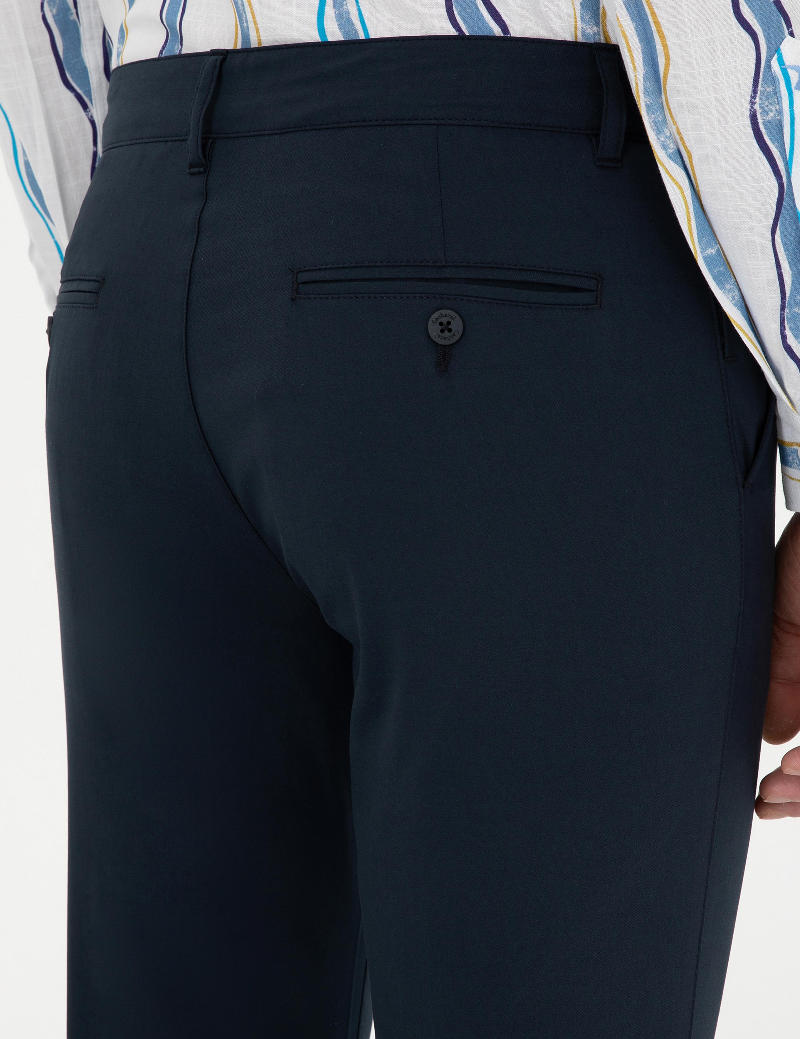 Lacivert Slim Fit Kanvas Pantolon - 50287105103