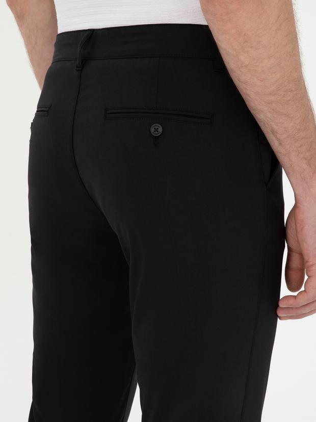 Siyah Slim Fit Kanvas Pantolon