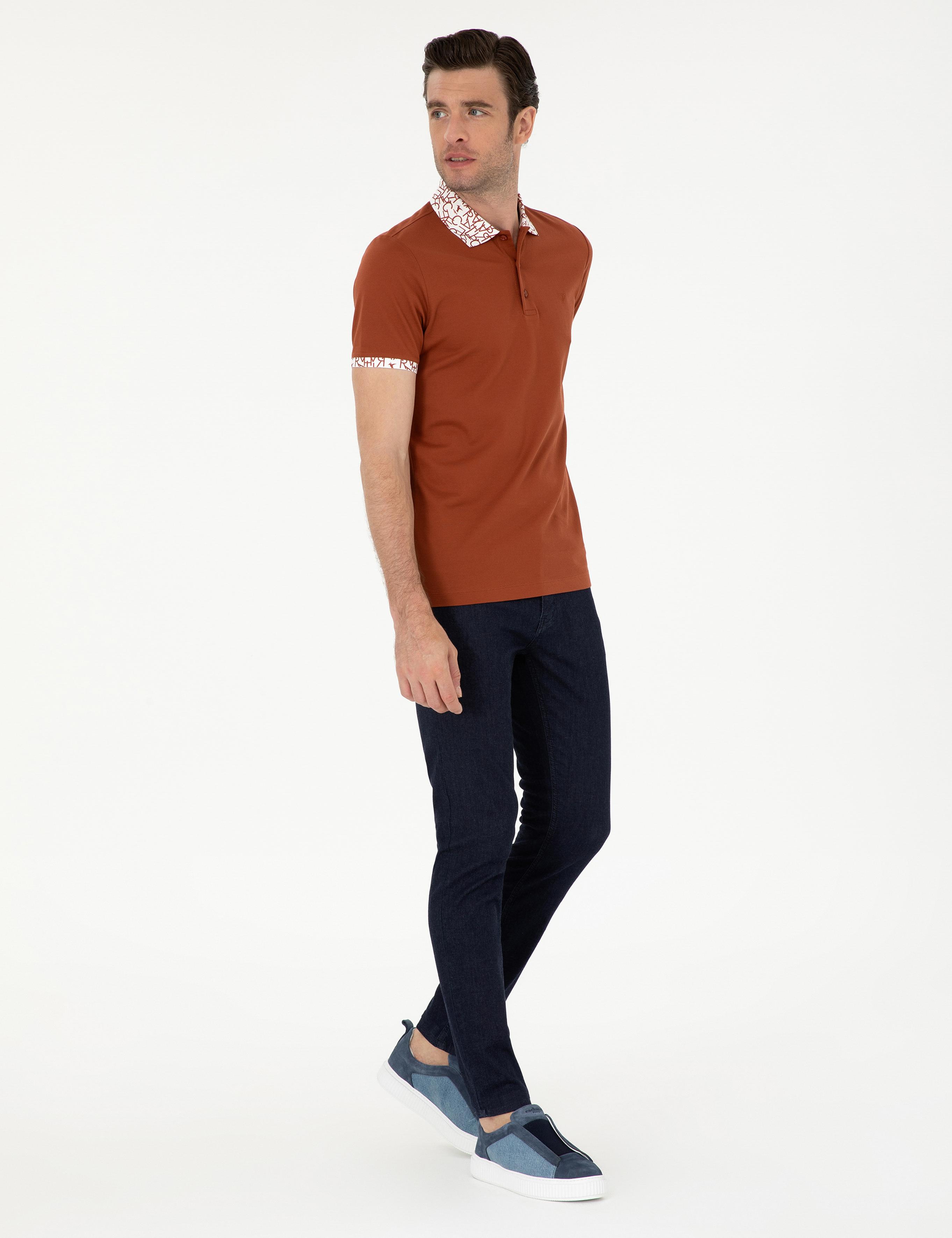 Kiremit Slim Fit Polo Yaka Merserize T-shirt 50284293 | Cacharel