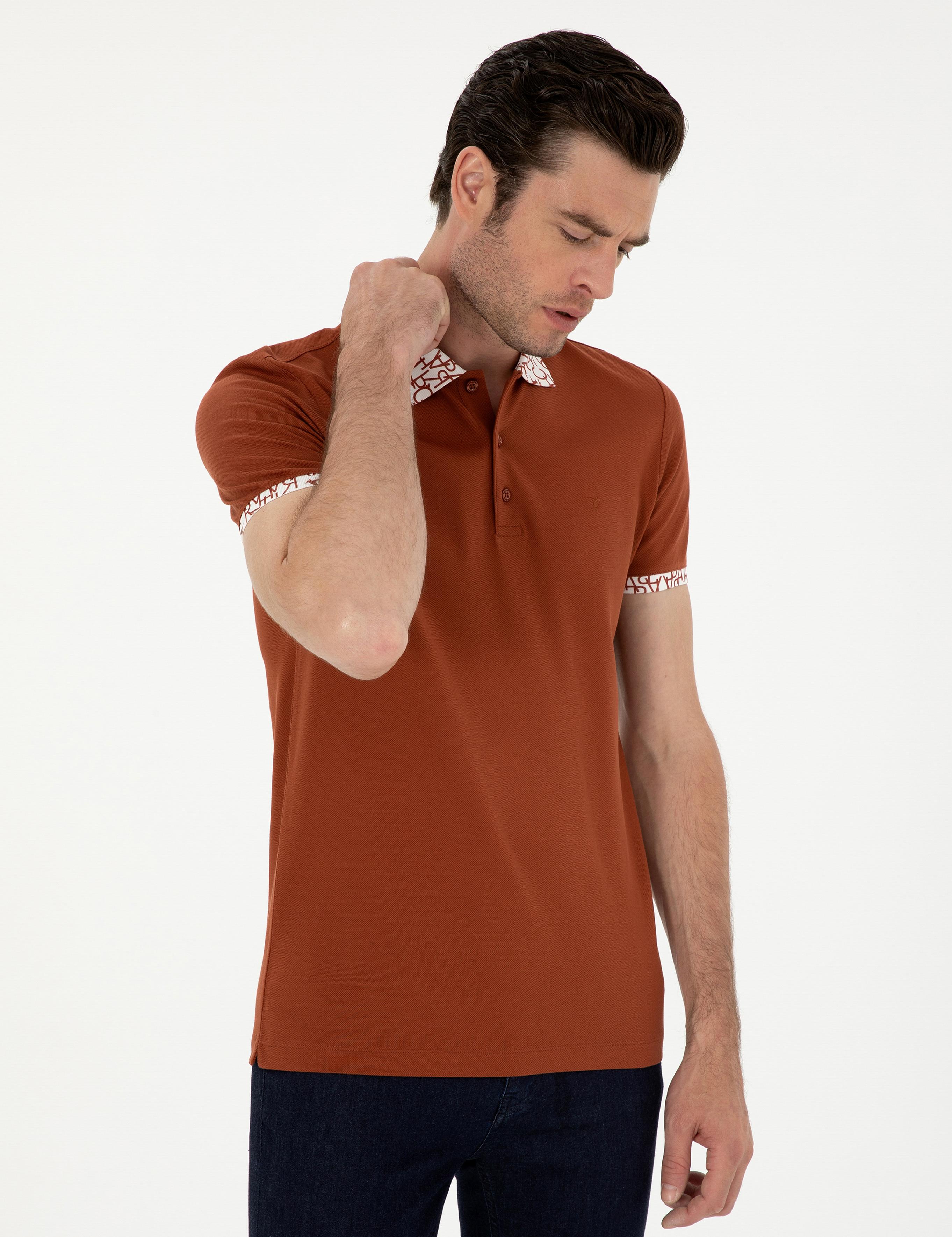 Kiremit Slim Fit Polo Yaka Merserize T-shirt 50284293 | Cacharel
