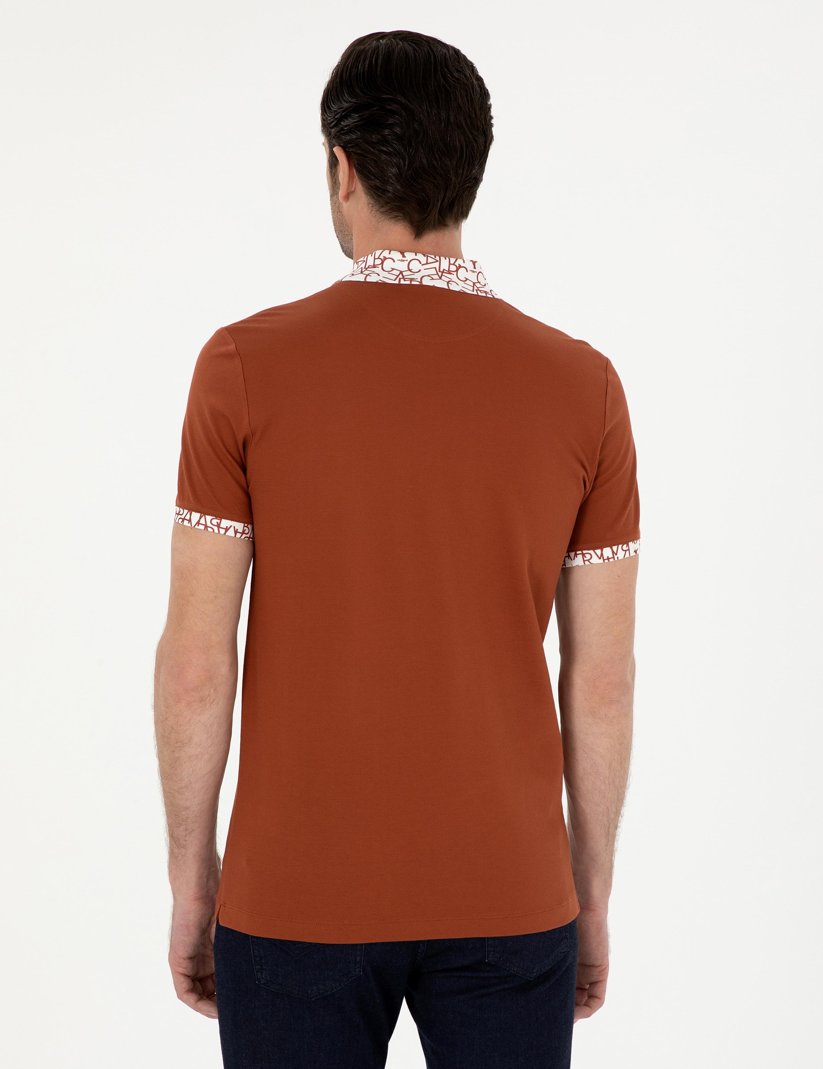 Kiremit Slim Fit Polo Yaka Merserize T-shirt - 50284293021