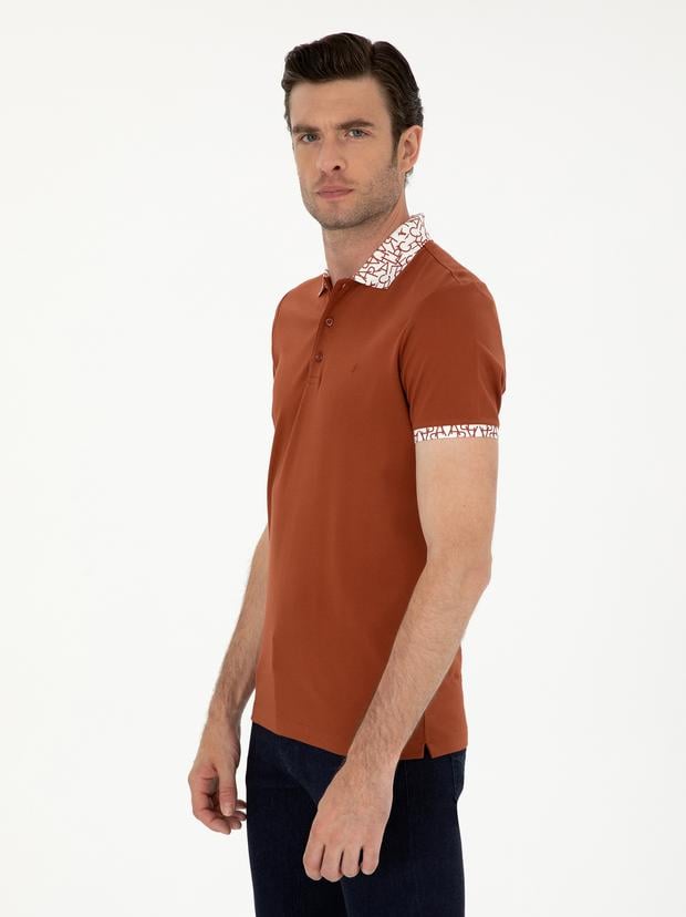 Kiremit Slim Fit Polo Yaka Merserize T-shirt