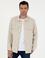 Bej Slim Fit Keten Karışımlı Ceket Gömlek