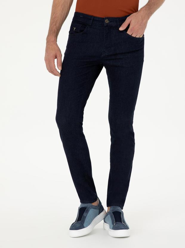 Lacivert Slim Fit Pamuk Karışımlı Jean Pantolon