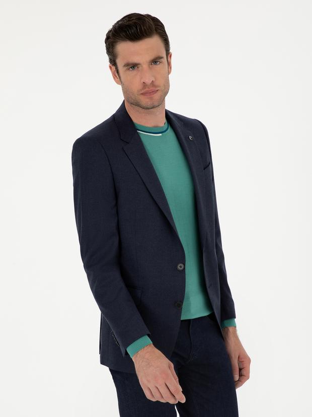Lacivert Slim Fit Ceket