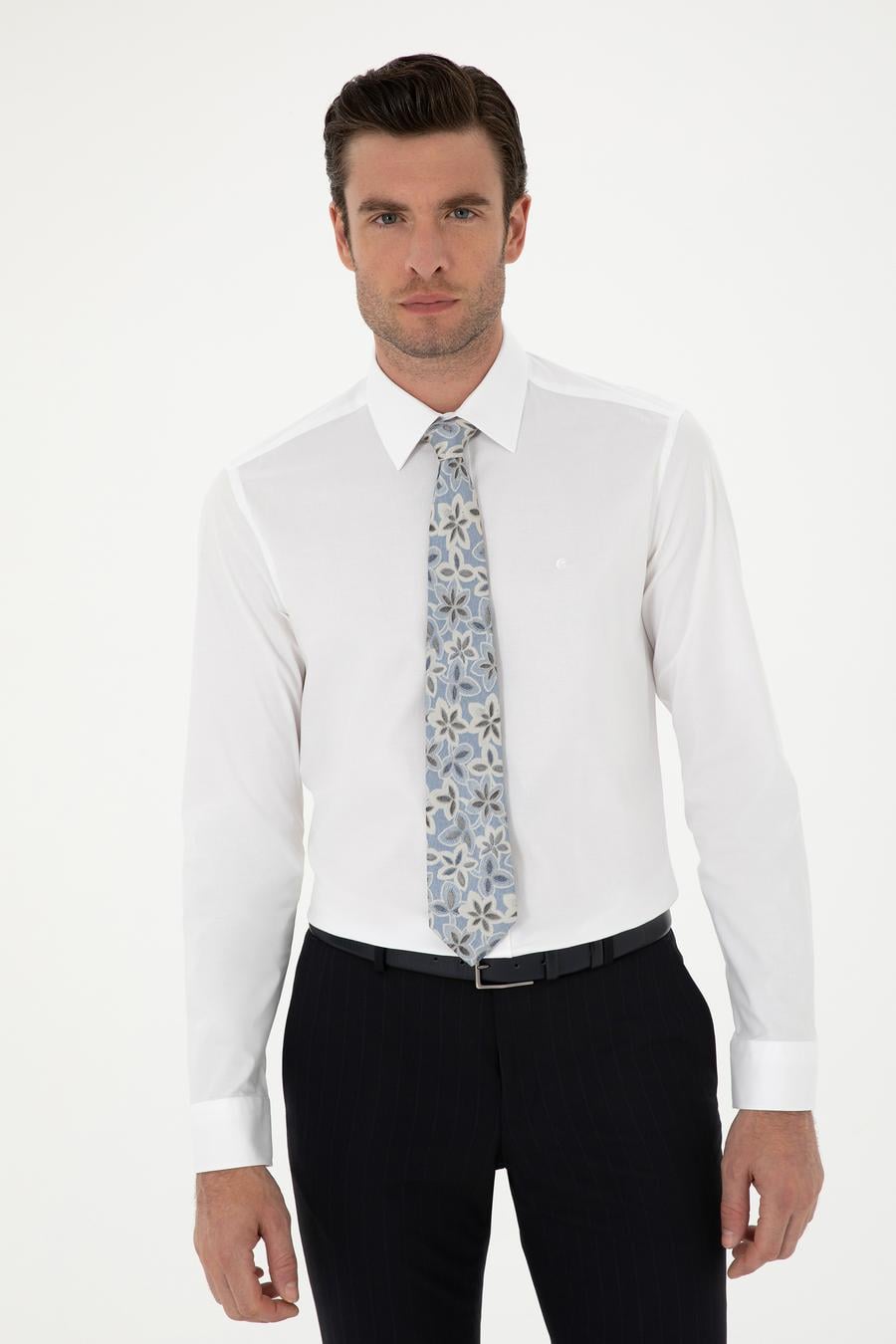 Beyaz Slim Fit Uzun Kollu Gömlek - 50270157011
