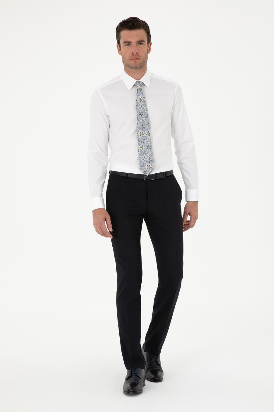 Beyaz Slim Fit Uzun Kollu Gömlek - 50270157011