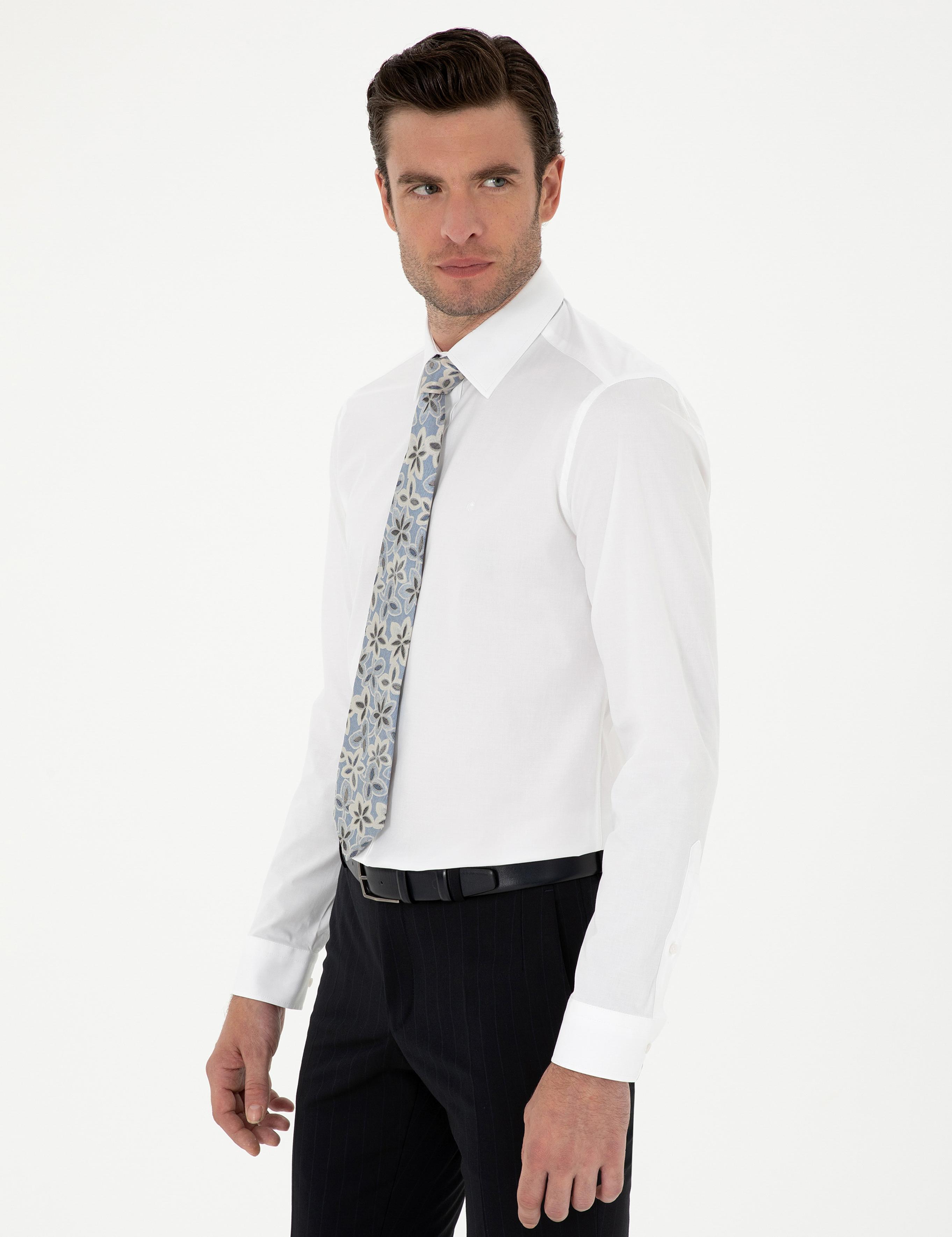 Beyaz Slim Fit Uzun Kollu Gömlek - 50270157011