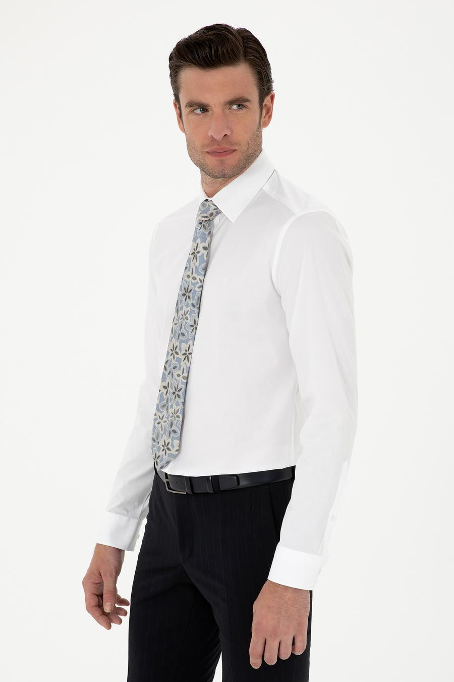 Beyaz Slim Fit Uzun Kollu Gömlek - 50270157011