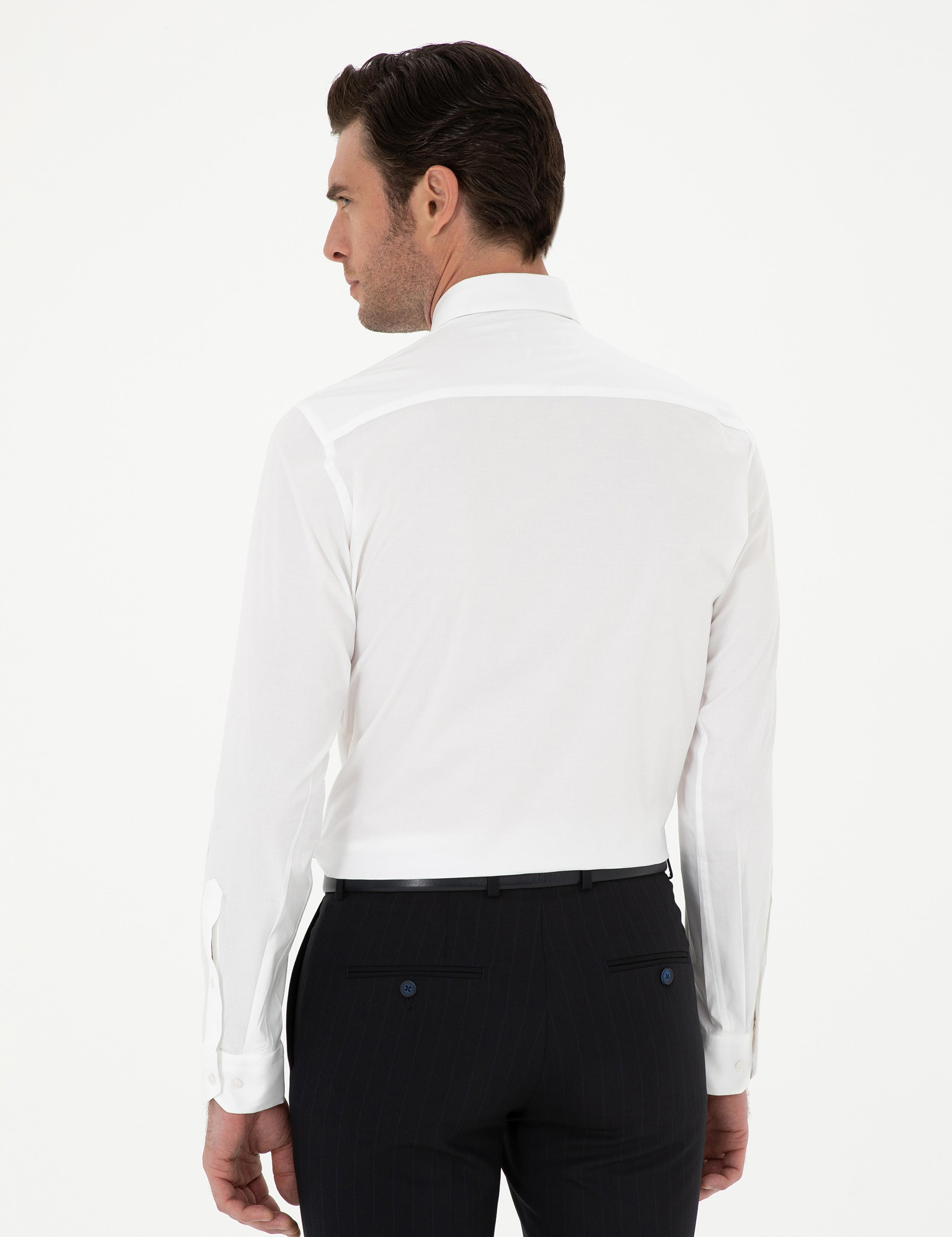 Beyaz Slim Fit Uzun Kollu Gömlek - 50270157011