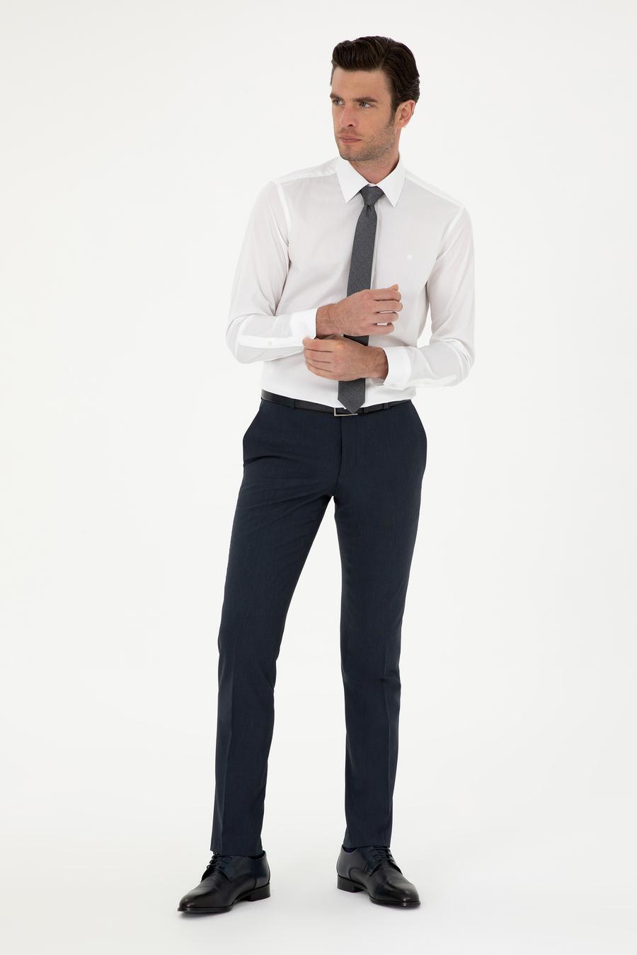 Beyaz Slim Fit Pamuk Klasik Gömlek - 50294746006