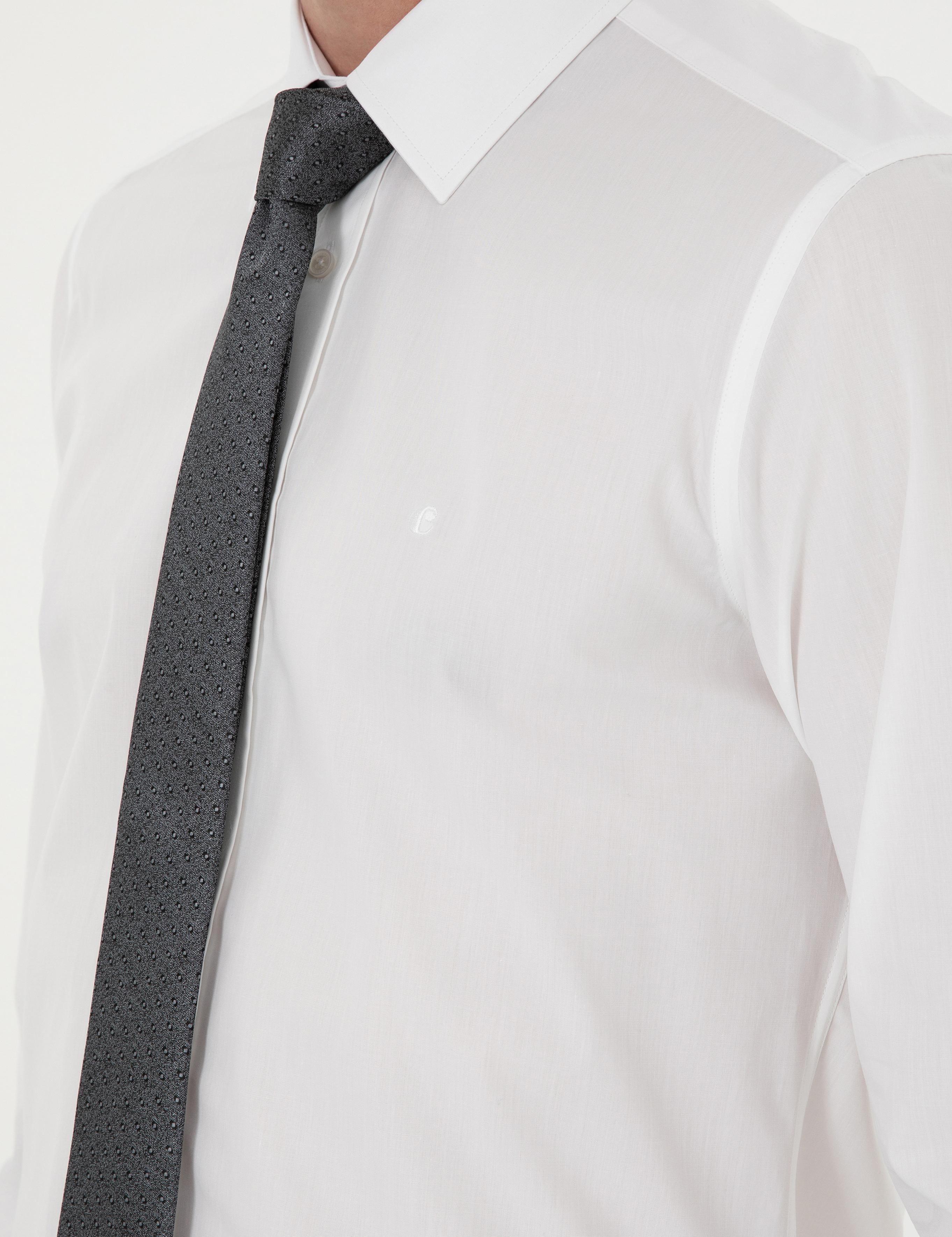 Beyaz Slim Fit Pamuk Klasik Gömlek - 50294746006