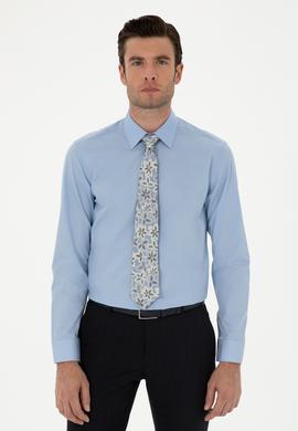 Koyu Mavi Slim Fit Pamuk Klasik Gömlek