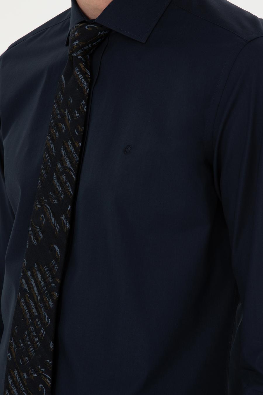 Lacivert Slim Fit Pamuk Klasik Gömlek - 50294755047