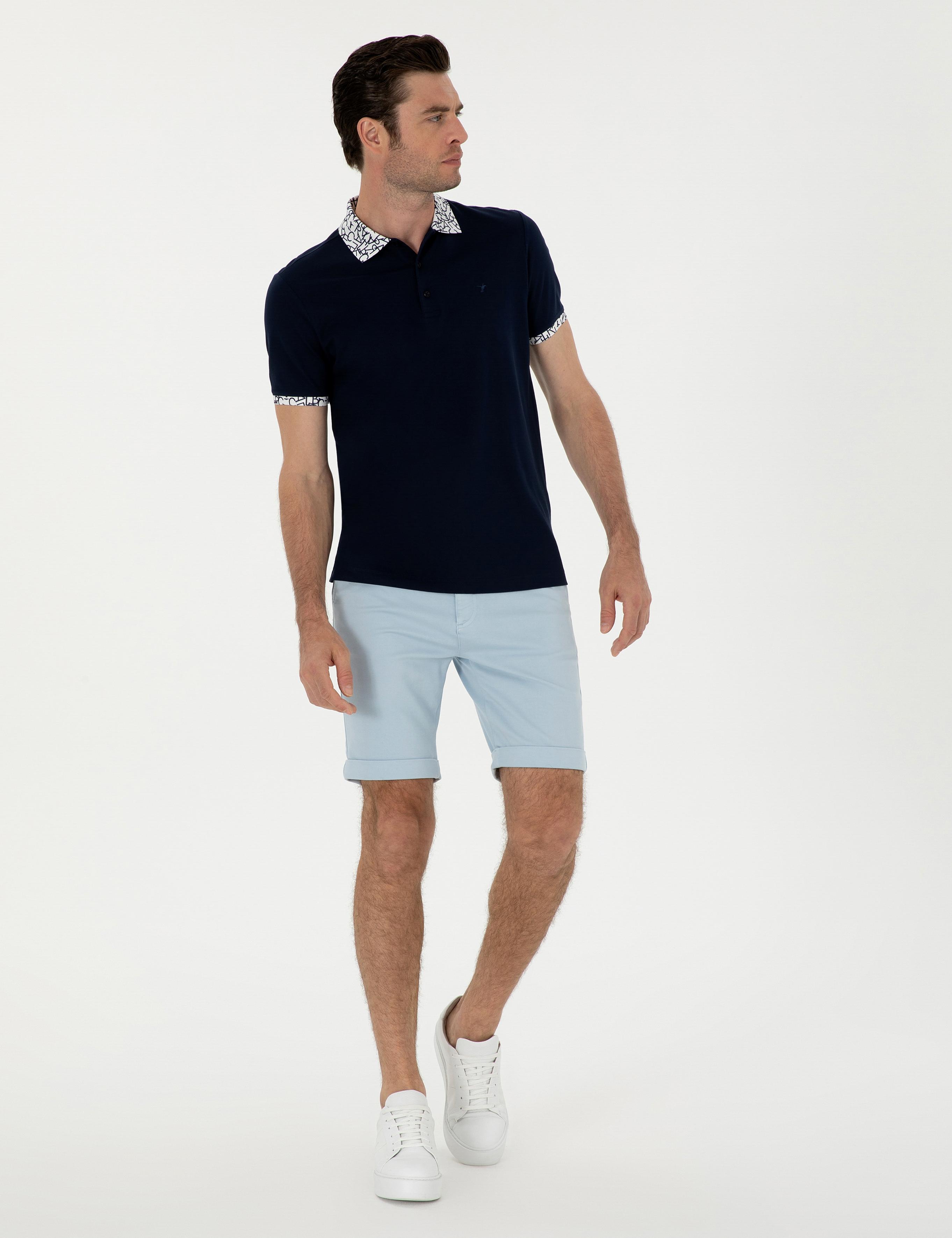 Mavi Regular Fit Beli Bağcıklı Şort - 50287286078