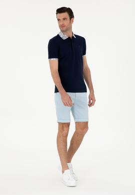 Mavi Regular Fit Beli Bağcıklı Şort