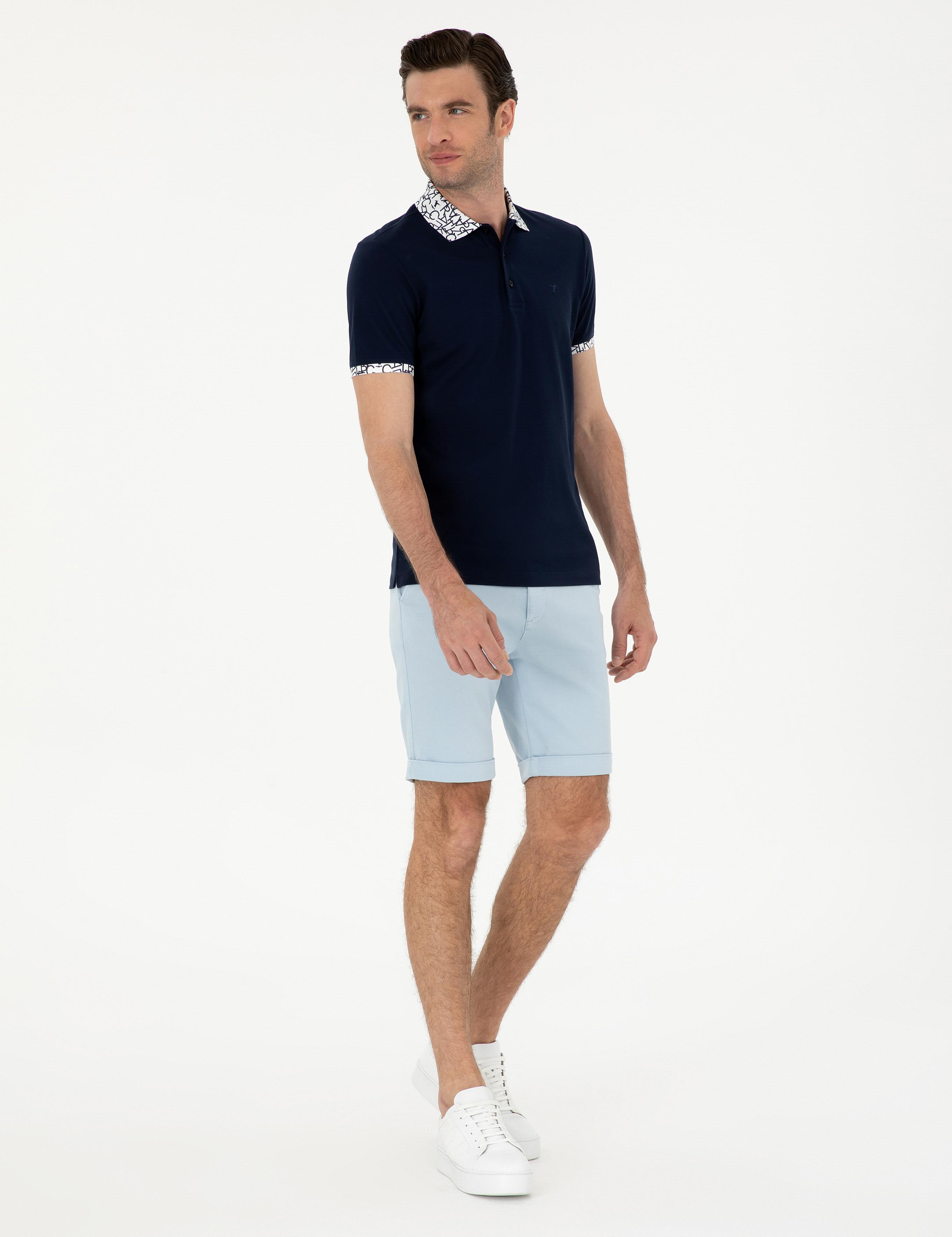Mavi Regular Fit Beli Bağcıklı Şort - 50287286078