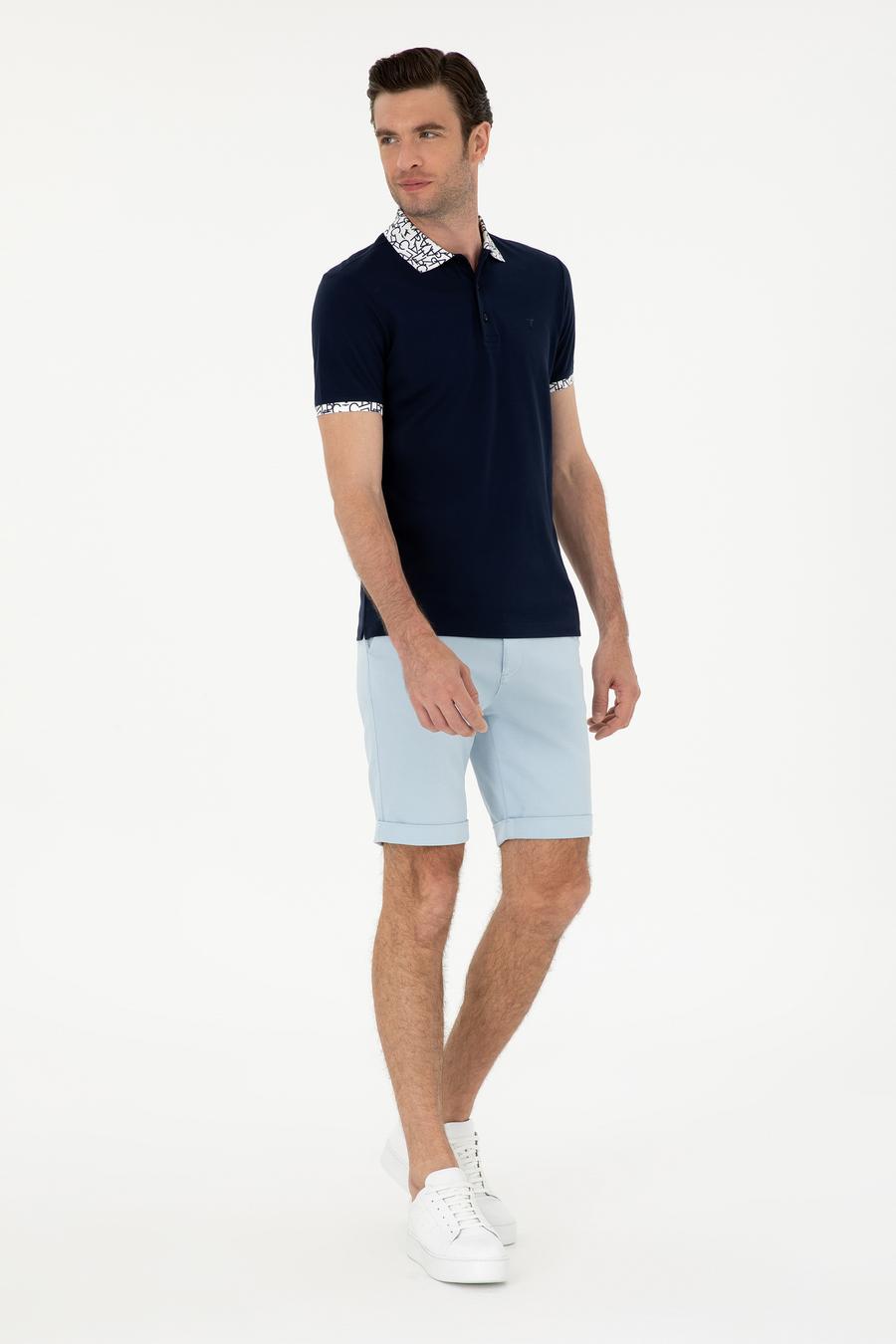 Mavi Regular Fit Beli Bağcıklı Şort - 50287286078