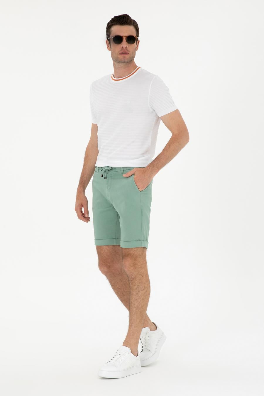 Mint Regular Fit Dokuma Şort - 50287286092