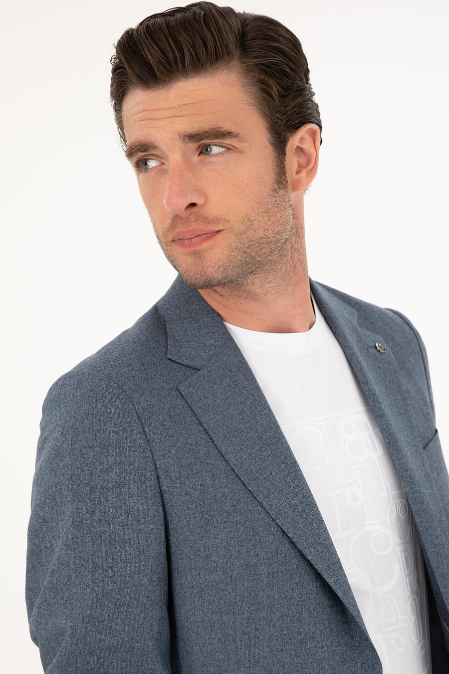 İndigo Slim Fit Yün Karışımlı Takım Elbise - 50284890074