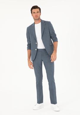 İndigo Slim Fit Yün Karışımlı Takım Elbise