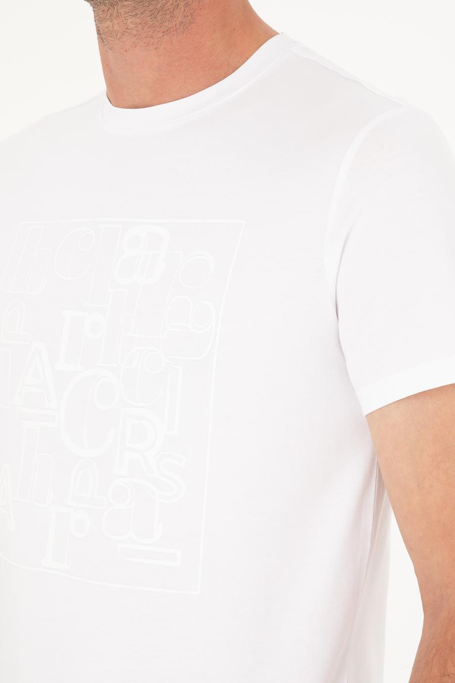 Beyaz Slim Fit Bisiklet Yaka T-shirt - 50284843030
