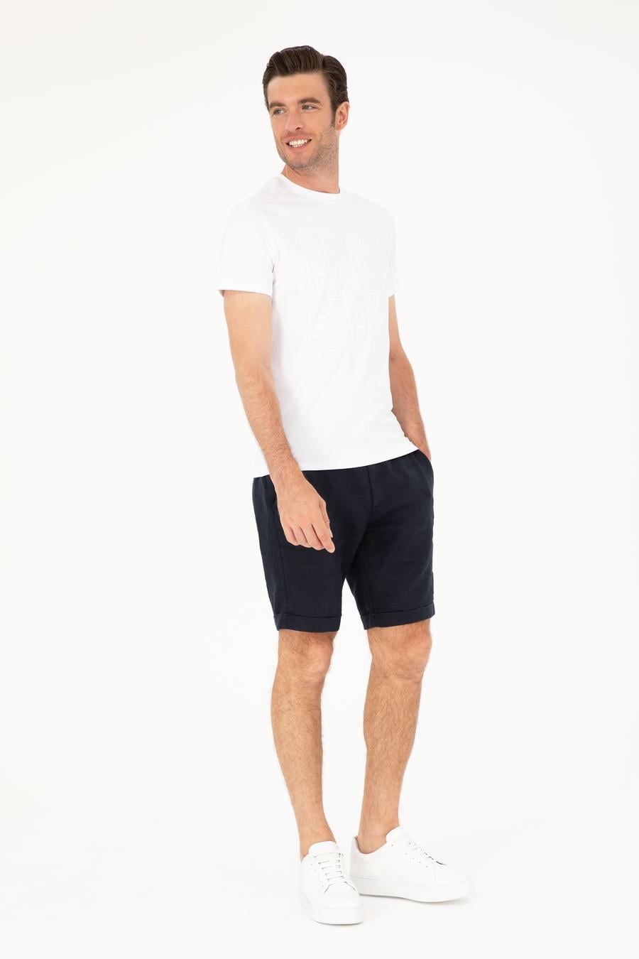 Beyaz Slim Fit Bisiklet Yaka T-shirt - 50284843030
