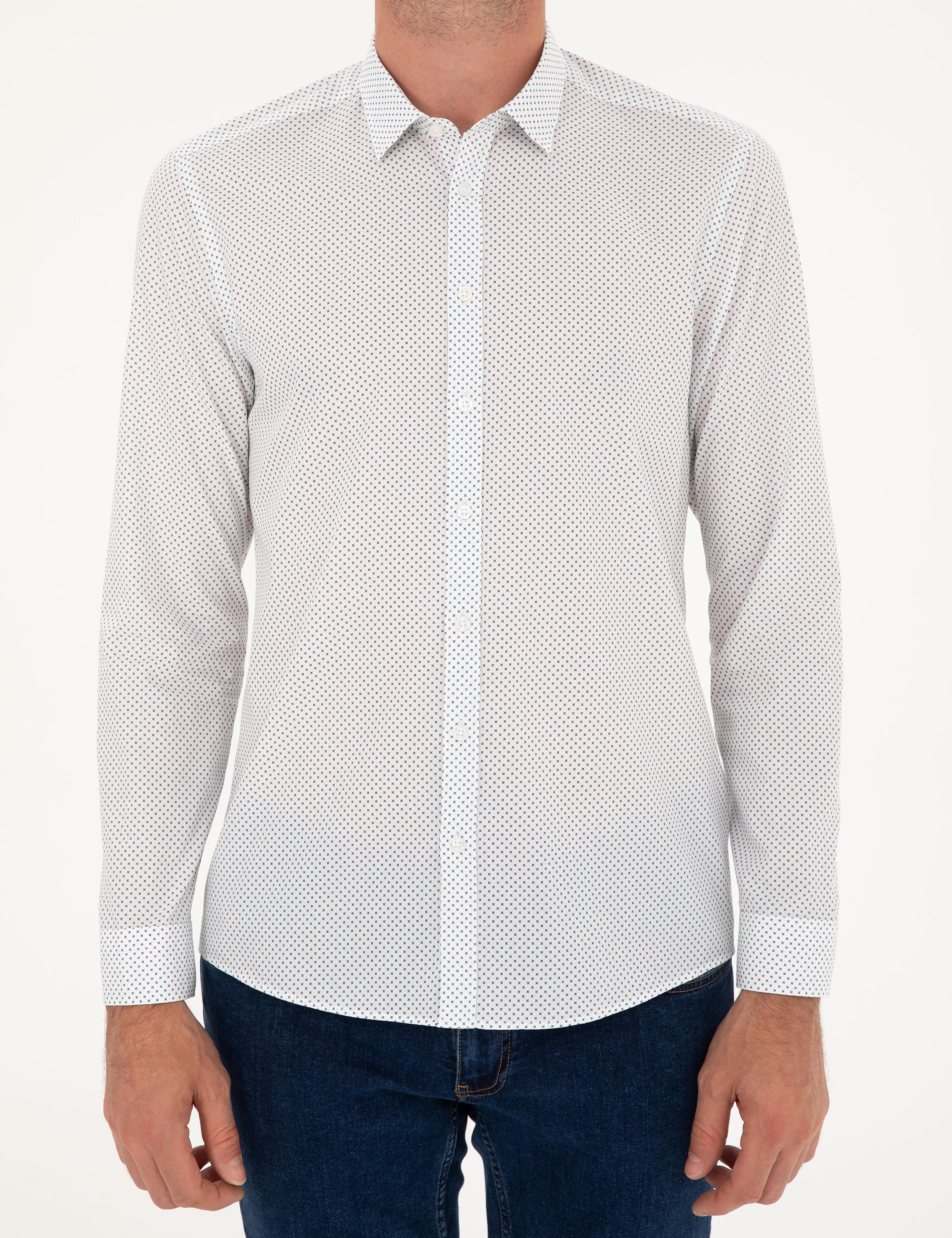Lacivert Slim Fit Uzun Kollu Gömlek - 50218084006
