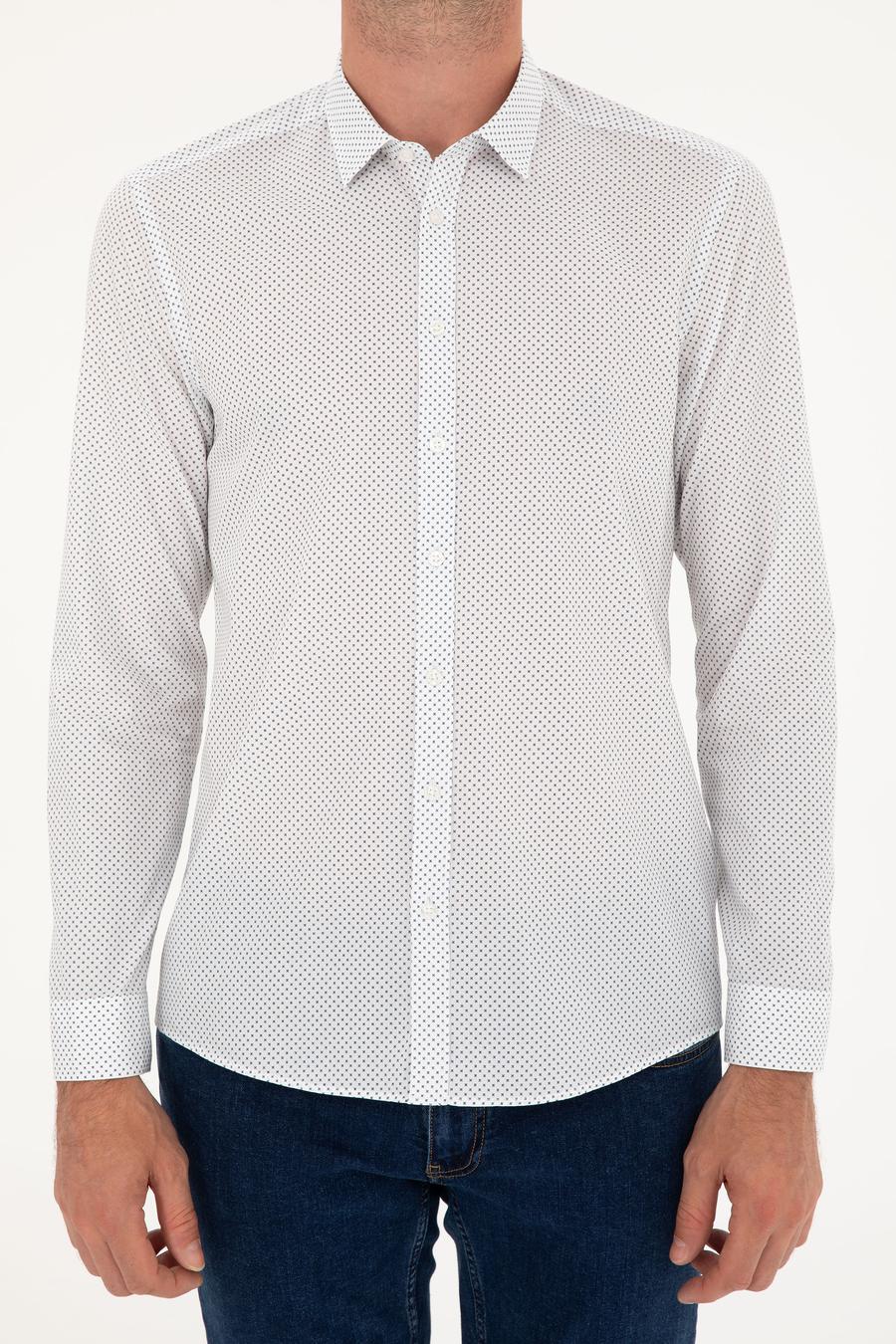 Lacivert Slim Fit Uzun Kollu Gömlek - 50218084006