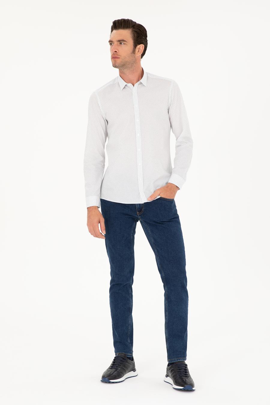 Lacivert Slim Fit Uzun Kollu Gömlek - 50218084006