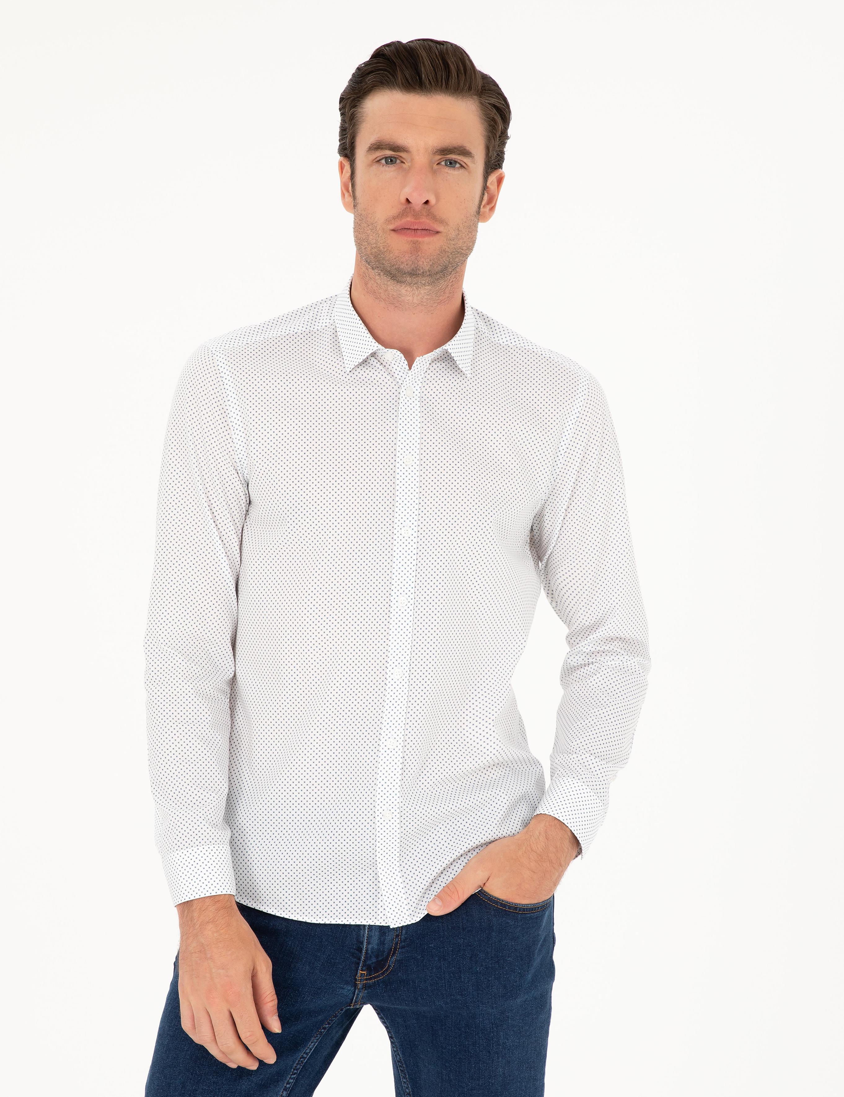 Lacivert Slim Fit Uzun Kollu Gömlek - 50218084006