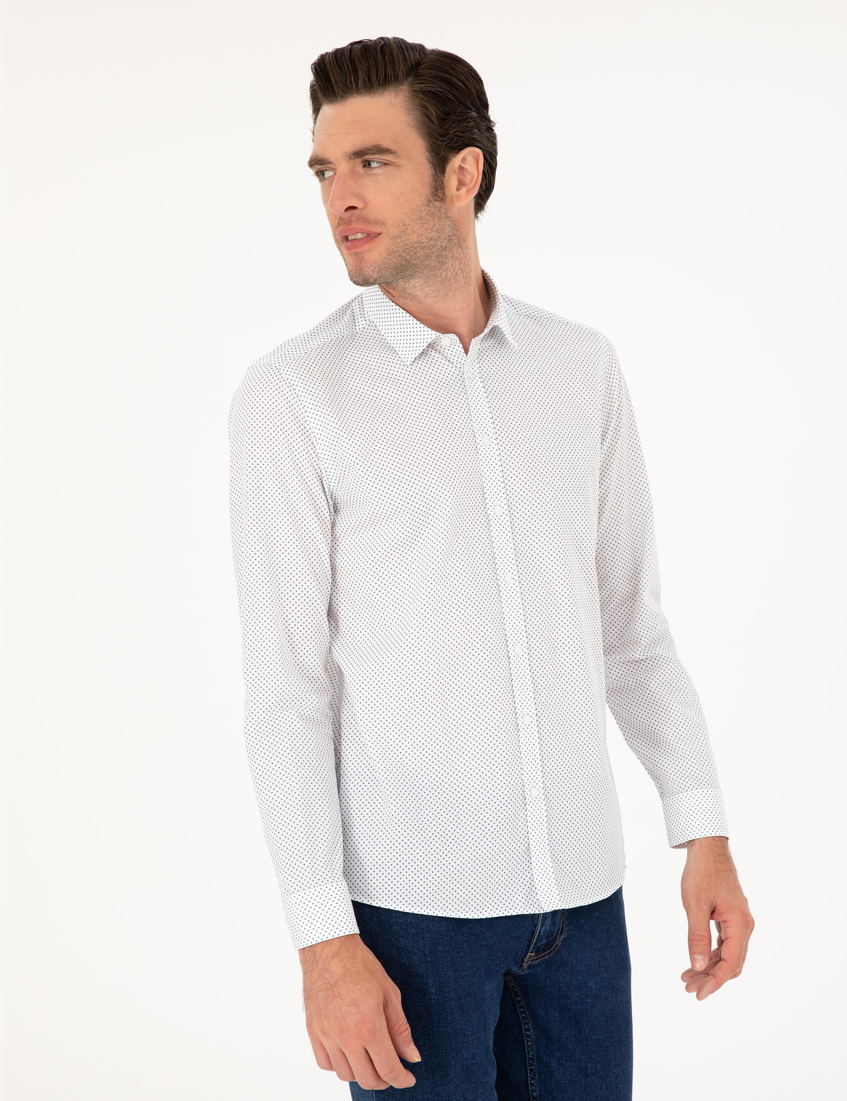 Lacivert Slim Fit Uzun Kollu Gömlek - 50218084006
