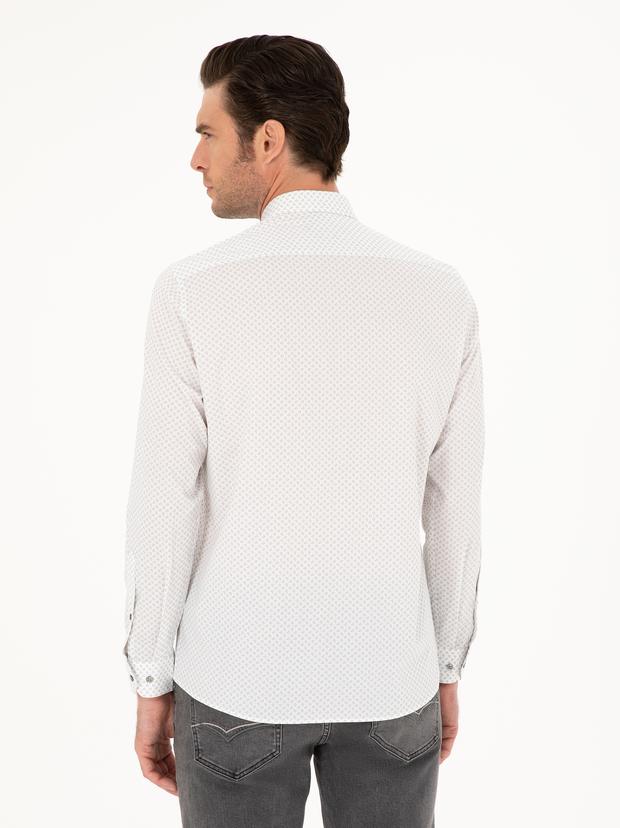 Açık Gri Slim Fit Uzun Kollu Gömlek