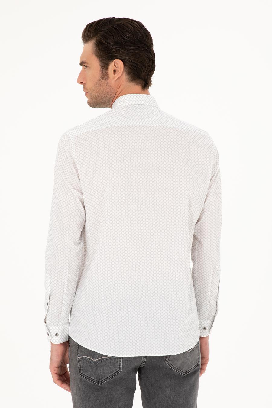 Açık Gri Slim Fit Uzun Kollu Gömlek - 50218082005