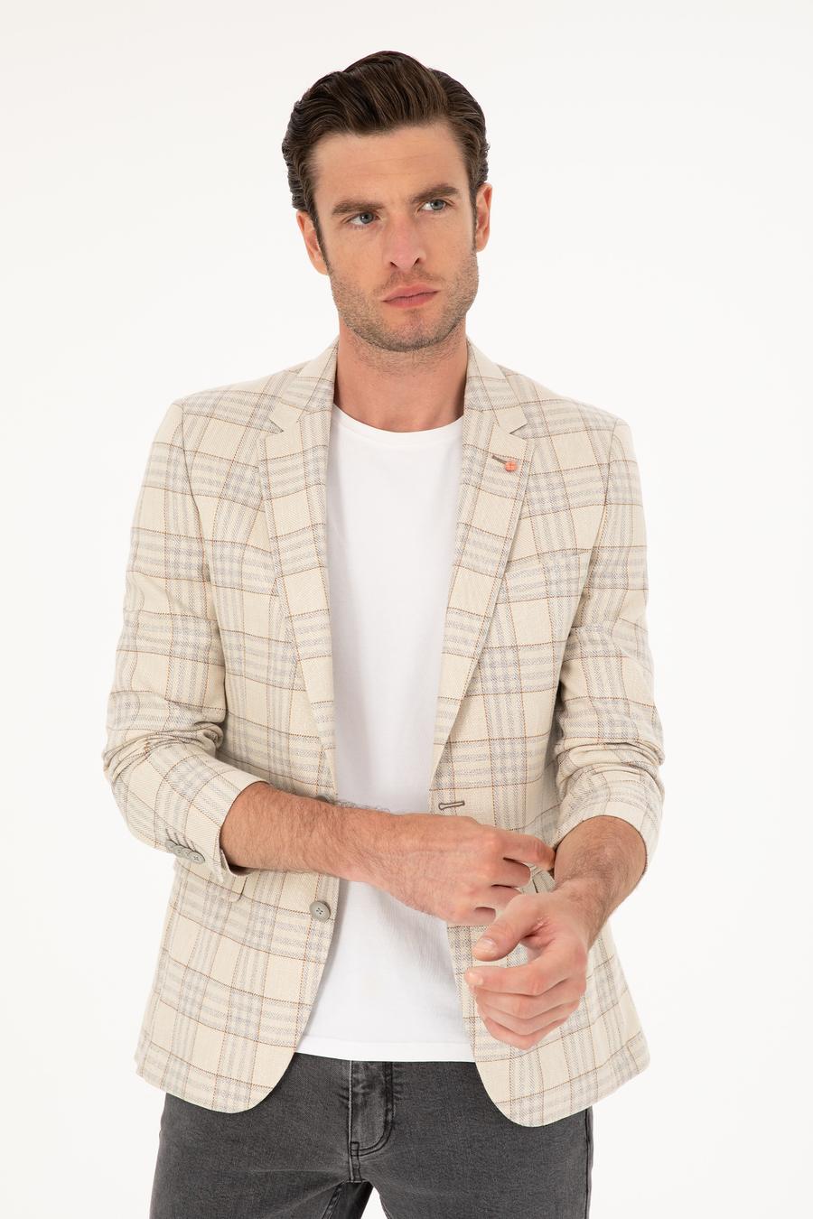 Ekru Slim Fit Ceket - 50219500014