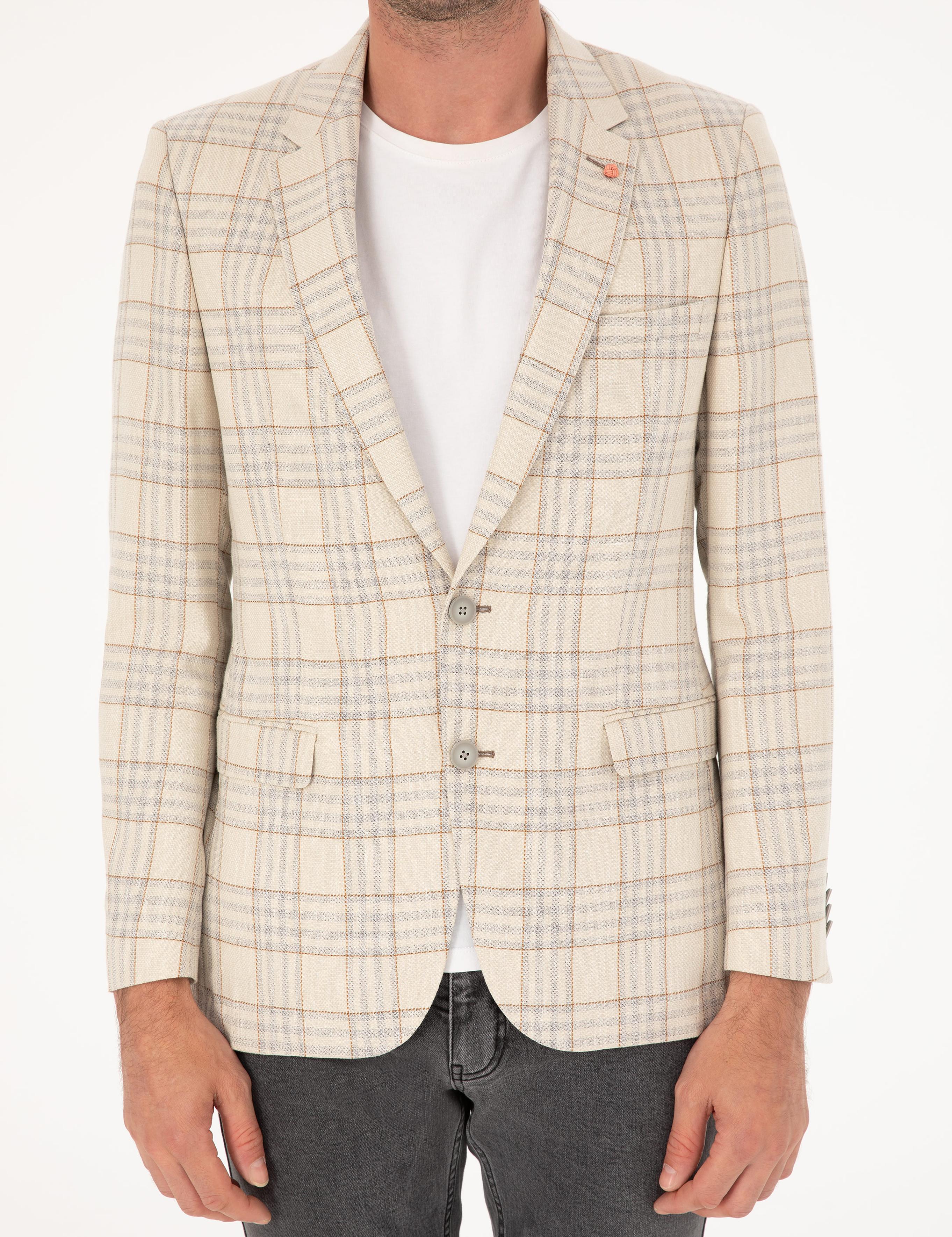 Ekru Slim Fit Ceket - 50219500014