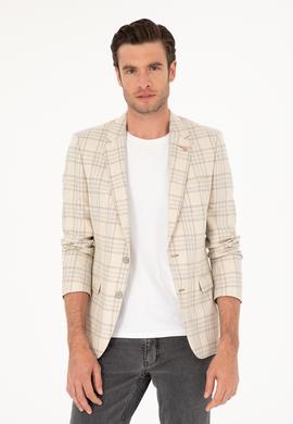 Ekru Slim Fit Ceket
