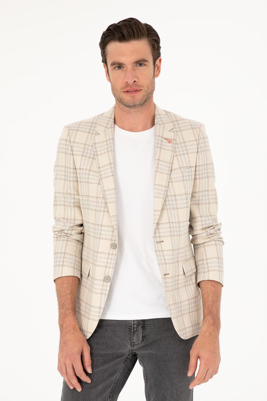 Ekru Slim Fit Ceket - 50219500014