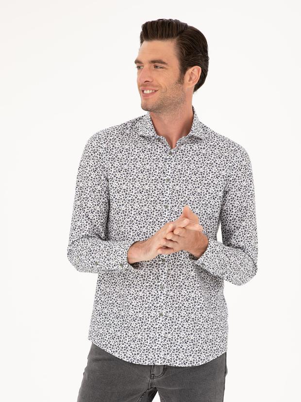 Haki Slim Fit Uzun Kollu Gömlek