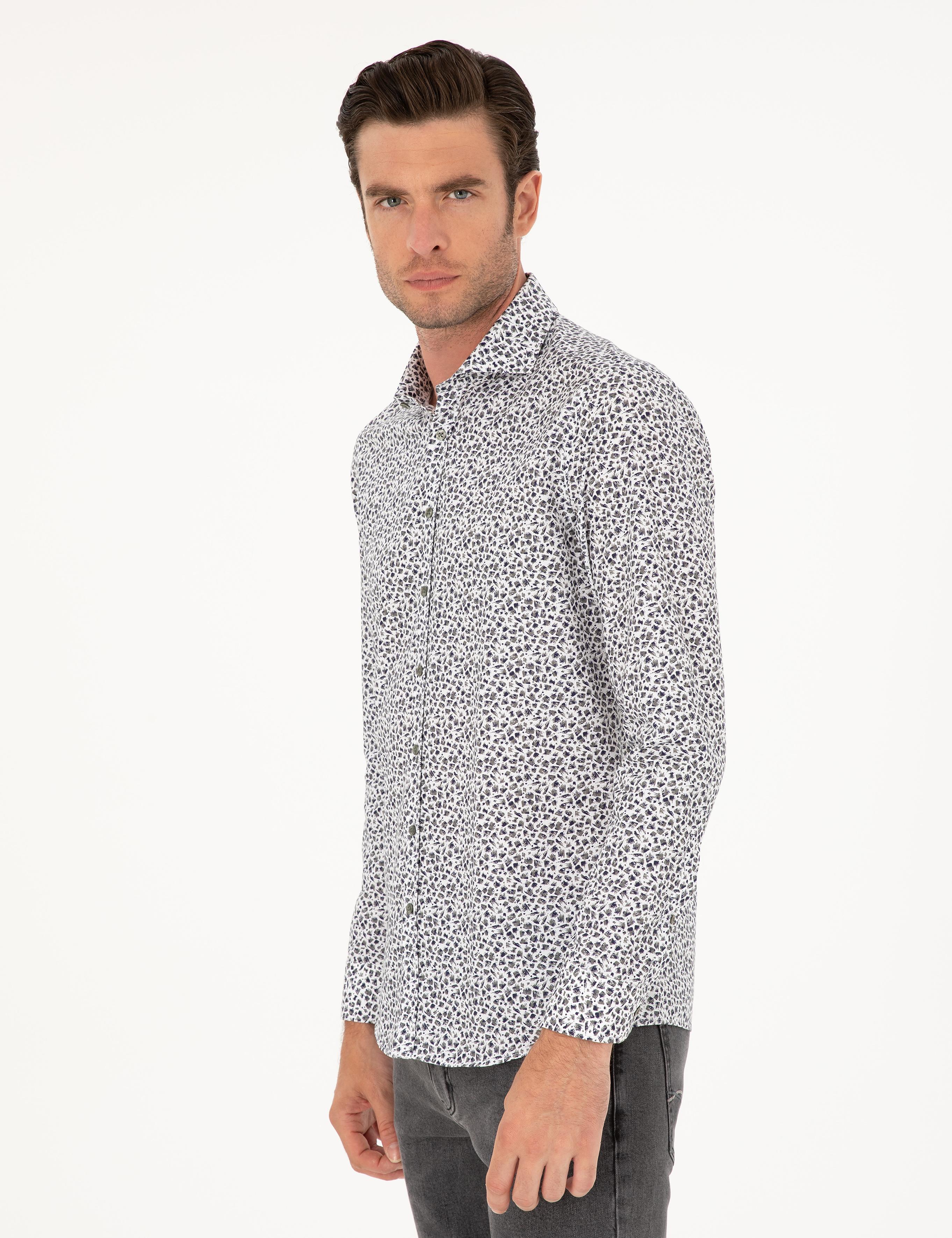 Haki Slim Fit Uzun Kollu Gömlek - 50227030021